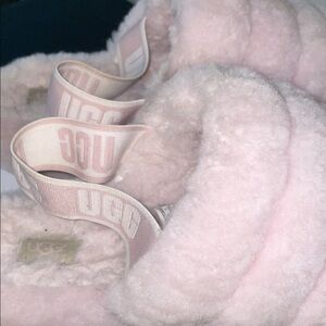 UGG Soft Pink Fluffy Slippers